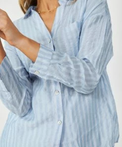 Into Fashion Verga Top - Blue Stripe