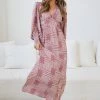 Dream House Vivianne Dress - Burgundy Print Party Dresses