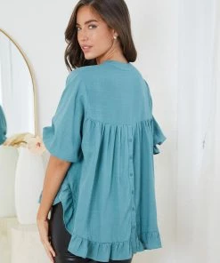 Miracle Fashion Viviette Blouse - Green