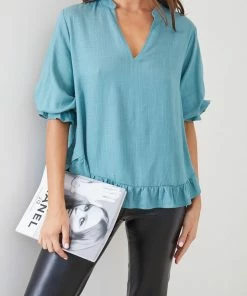 Miracle Fashion Viviette Blouse - Green