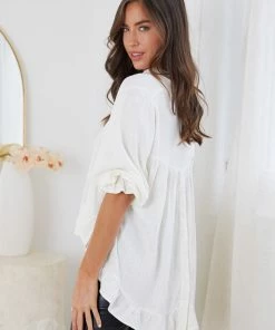 Miracle Fashion CLOTHING Viviette Blouse - White