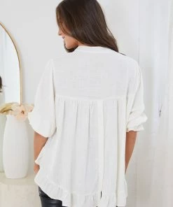 Miracle Fashion CLOTHING Viviette Blouse - White