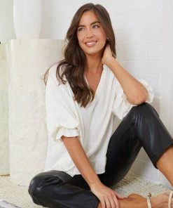 Miracle Fashion CLOTHING Viviette Blouse - White