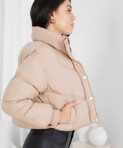 Style Box Vylet Puffer Jacket - Camel CLOTHING