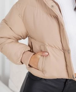 Style Box Vylet Puffer Jacket - Camel CLOTHING