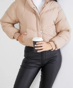 Style Box Vylet Puffer Jacket - Camel CLOTHING