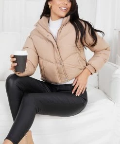 Style Box Vylet Puffer Jacket - Camel CLOTHING