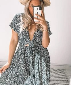 Dream House Effronte Dress - Navy Print DRESSES