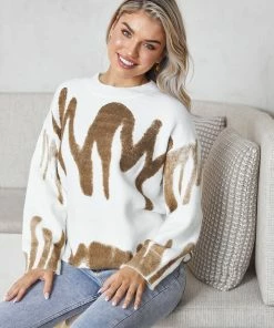 Pink Diamond Wasilla Knit - White Print