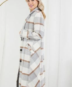 Pink Diamond CLOTHING Wiggins Coat - Grey Print