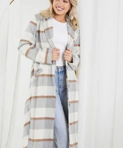 Pink Diamond CLOTHING Wiggins Coat - Grey Print