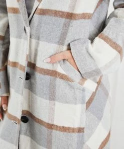 Pink Diamond CLOTHING Wiggins Coat - Grey Print