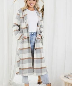 Pink Diamond CLOTHING Wiggins Coat - Grey Print