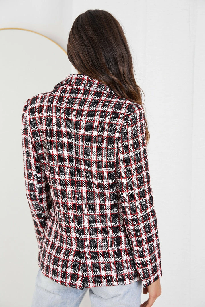 White Closet Winfrey Blazer - Red Check CLOTHING 5 White Closet Winfrey Blazer - Red Check CLOTHING