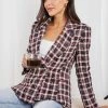 White Closet Winfrey Blazer - Red Check CLOTHING 1 White Closet Winfrey Blazer - Red Check CLOTHING
