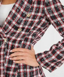 White Closet Winfrey Blazer - Red Check CLOTHING 15 White Closet Winfrey Blazer - Red Check CLOTHING