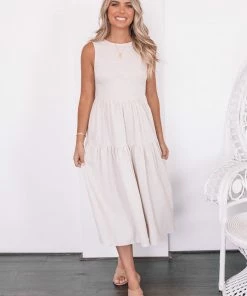 Qtrend Fashion PTY LTD Winslove Dress - Beige DRESSES