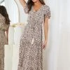 Miracle Fashion DRESSES Wisteria Dress - Beige Print
