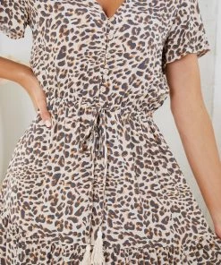 Miracle Fashion DRESSES Wisteria Dress - Beige Print 15 Miracle Fashion DRESSES Wisteria Dress - Beige Print