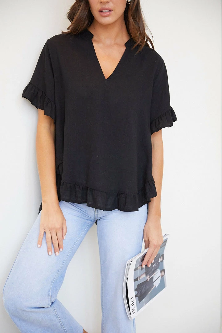 Miracle Fashion Yarie Blouse - Black 3 Miracle Fashion Yarie Blouse - Black