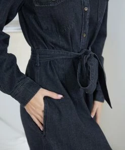 Sunny Girl DRESSES Yedda Dress - Black Denim 15 Sunny Girl DRESSES Yedda Dress - Black Denim