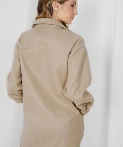 Sunny Girl Yna Shirt Jacket - Beige CLOTHING