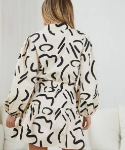 YH & Co (Chloe Yip) Yorkie Dress - Beige Print