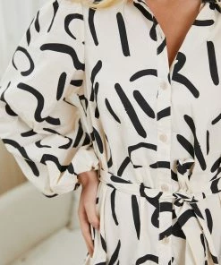 YH & Co (Chloe Yip) Yorkie Dress - Beige Print