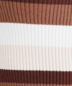 Into Fashion Zae Tube Top - Brown Stripe CLOTHING