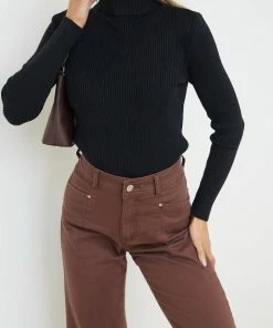 Qtrend Fashion PTY LTD Zeruah Knit Top - Black CLOTHING 12 Qtrend Fashion PTY LTD Zeruah Knit Top - Black CLOTHING