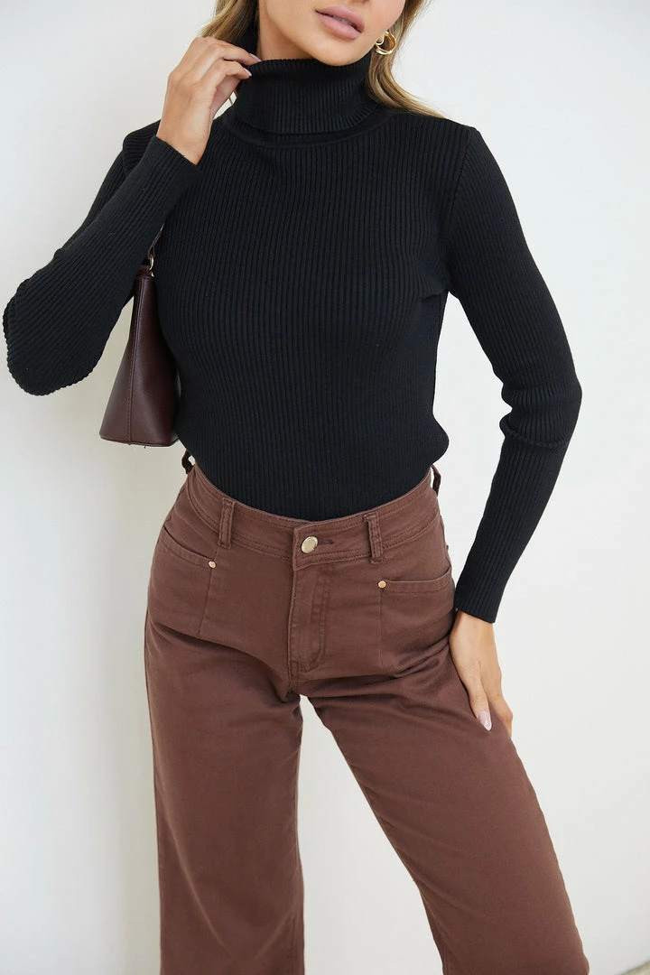 Qtrend Fashion PTY LTD Zeruah Knit Top - Black CLOTHING 6 Qtrend Fashion PTY LTD Zeruah Knit Top - Black CLOTHING