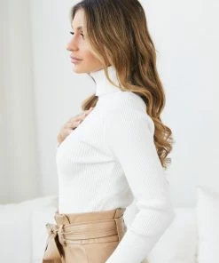 Qtrend Fashion PTY LTD Zeruah Knit Top - White CLOTHING 11 Qtrend Fashion PTY LTD Zeruah Knit Top - White CLOTHING