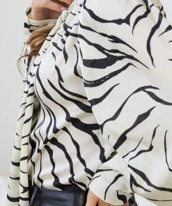 Spicy Sugar Zimmy Blouse - Cream Print CLOTHING