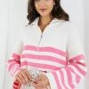 HQ Fashion Zoey Knit - Pink Stripe 2 HQ Fashion Zoey Knit - Pink Stripe