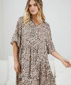 Miracle Fashion Zorae Dress - Beige Print