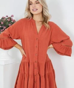 Style Box DRESSES Zoya Dress - Rust