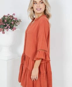 Style Box DRESSES Zoya Dress - Rust