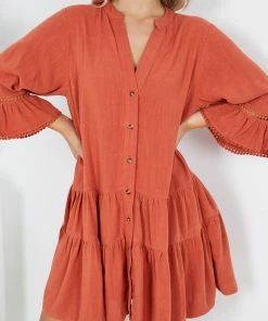 Style Box DRESSES Zoya Dress - Rust