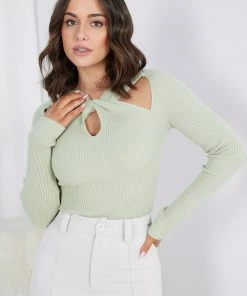 Style State Zweena Knit Top - Avocado CLOTHING