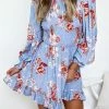 Willo Fashion Adreana Dress - Blue Floral 2 Willo Fashion Adreana Dress - Blue Floral