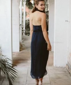 Esther Luxe Amaryllis Dress - Navy DRESSES