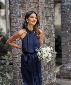 Esther Luxe Amaryllis Dress - Navy DRESSES