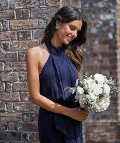 Esther Luxe Amaryllis Dress - Navy DRESSES