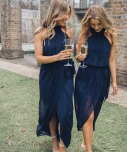 Esther Luxe Amaryllis Dress - Navy DRESSES
