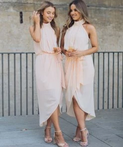 Esther Luxe Amaryllis Dress - Soft Peach