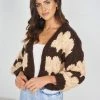 Qtrend Fashion PTY LTD Annibal Cardigan - Chocolate Multi Jumpers & Sweaters