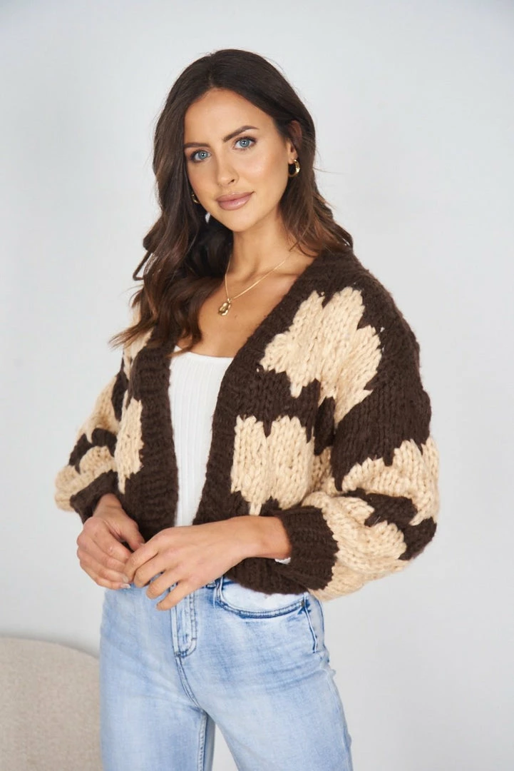 Qtrend Fashion PTY LTD Annibal Cardigan - Chocolate Multi Jumpers & Sweaters 3 Qtrend Fashion PTY LTD Annibal Cardigan - Chocolate Multi Jumpers & Sweaters