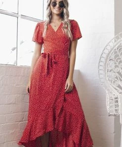 Style Box Anthem Dress - Red Print