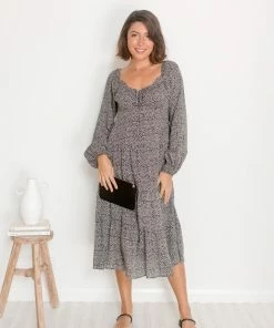 Style Box Arrosa Dress - Black Floral