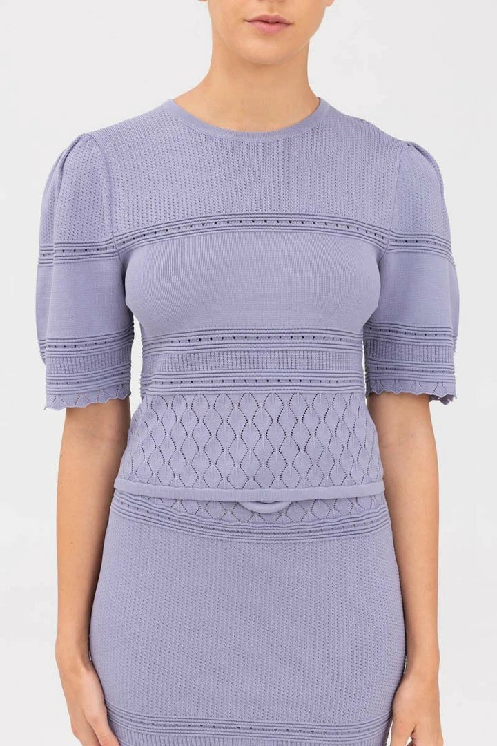 KEEPSAKE THE LABEL Bulletin Knit Top - Storm